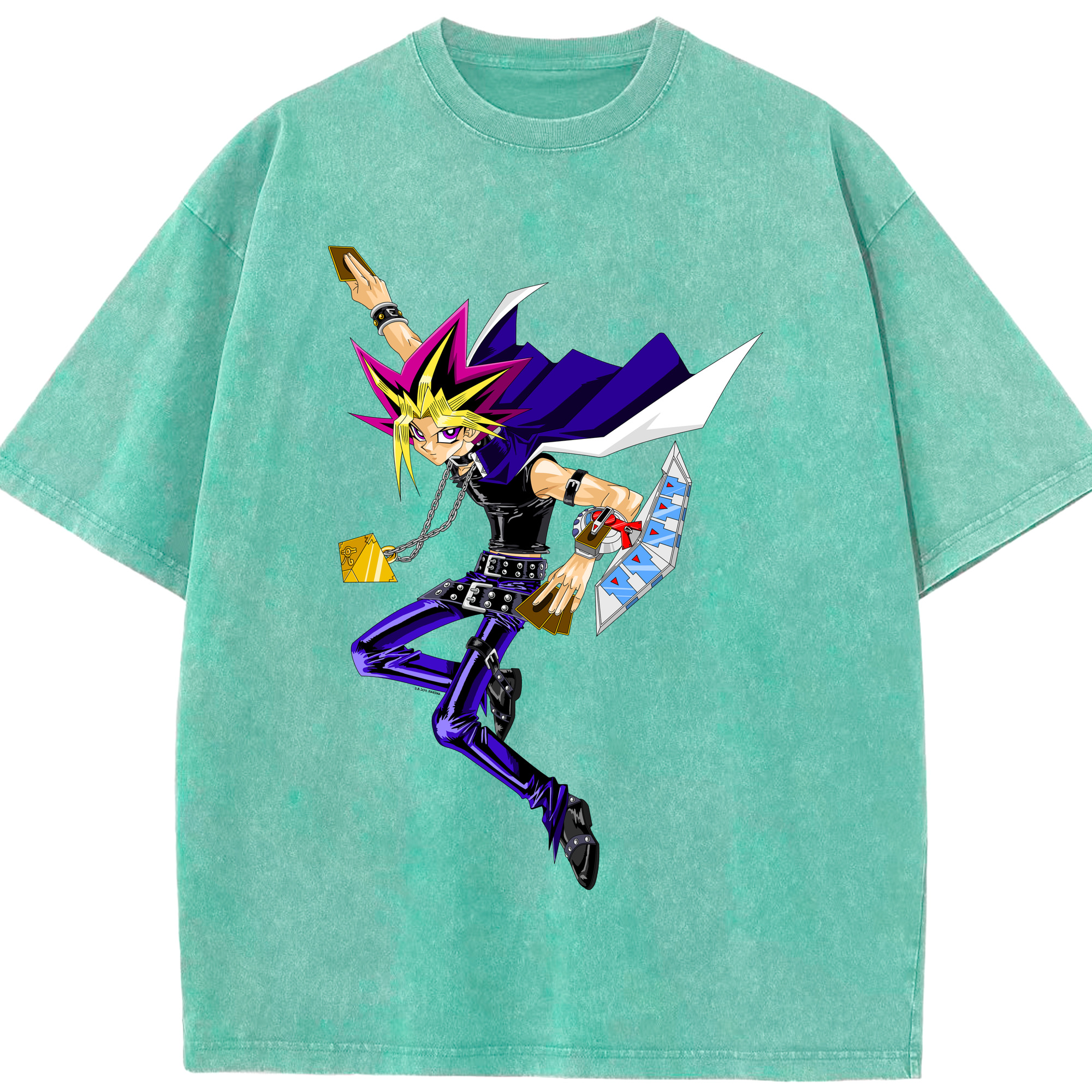 （画像用） 遊☆戯☆王 Yu-Gi-Oh! 綿100% ヴィンテージ風 半袖Tシャツ（フロントプリント）